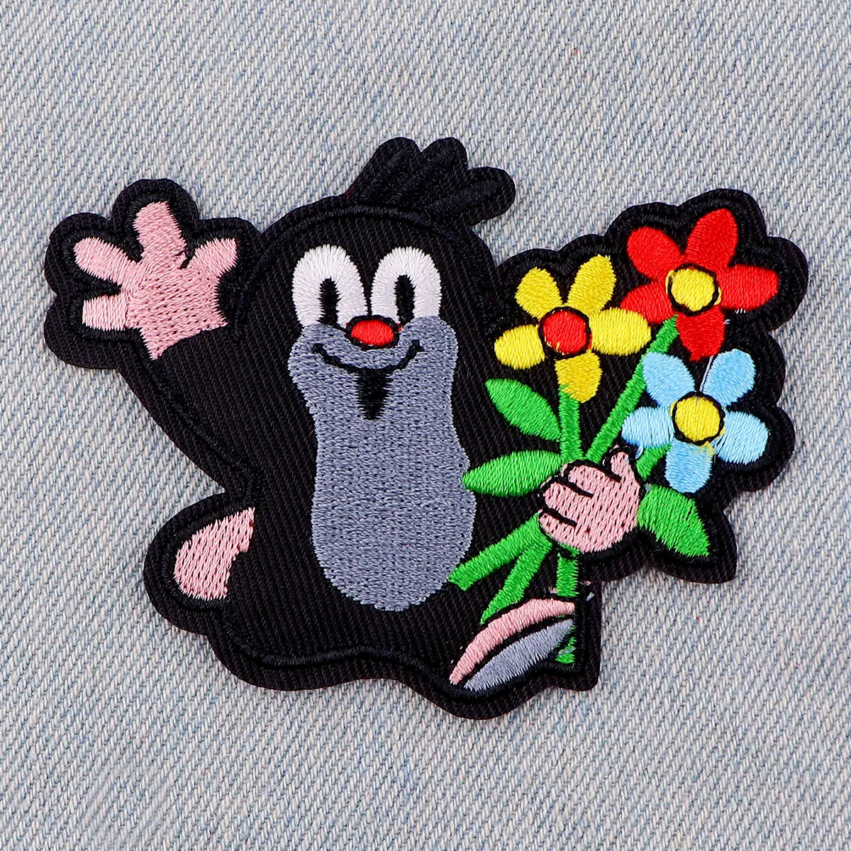 Cute Little Mole Patch Cartoon Embroidery Patch Iron On Patches For Clothing Thermoadhesive Patches On Clothes DIY Sew Badges