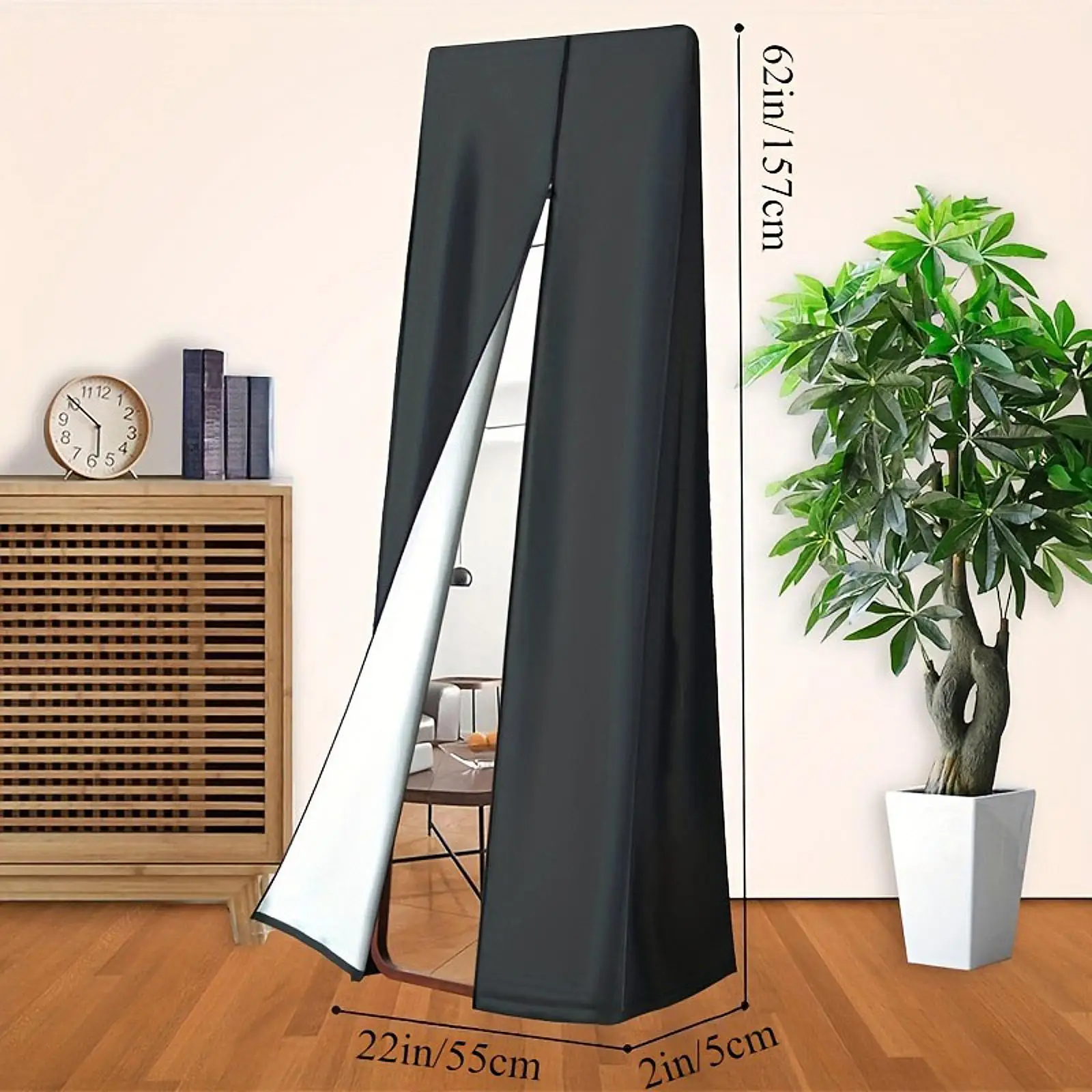

Full Length Mirror Cover,Oxford Cloth,Heavy Duty Sturdy for Floor Mirror Dustproof for Living Room Dressing Room