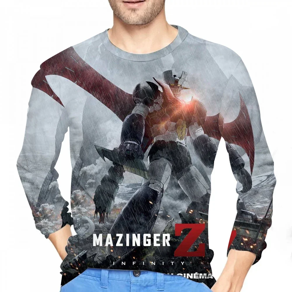 New Mazinger Z Anime Robot T-Shirts 3D Print Men Woman Long Sleeve T Shirt Streetwear Oversized Harajuku Kids Tees Tops Clothing