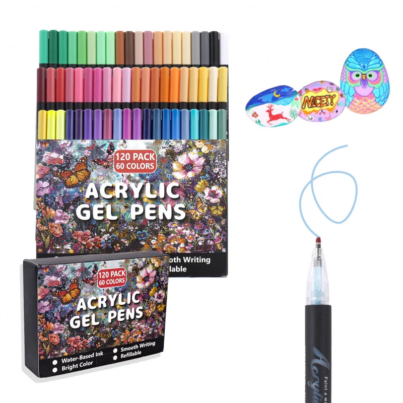 

Nail Doodle Pen 120color 60pcs Acrylic Paint Pen Nail Paint DIY Dot Stitching Pen Precision 3D Doodle Nail Art Pen Nail Art Pens
