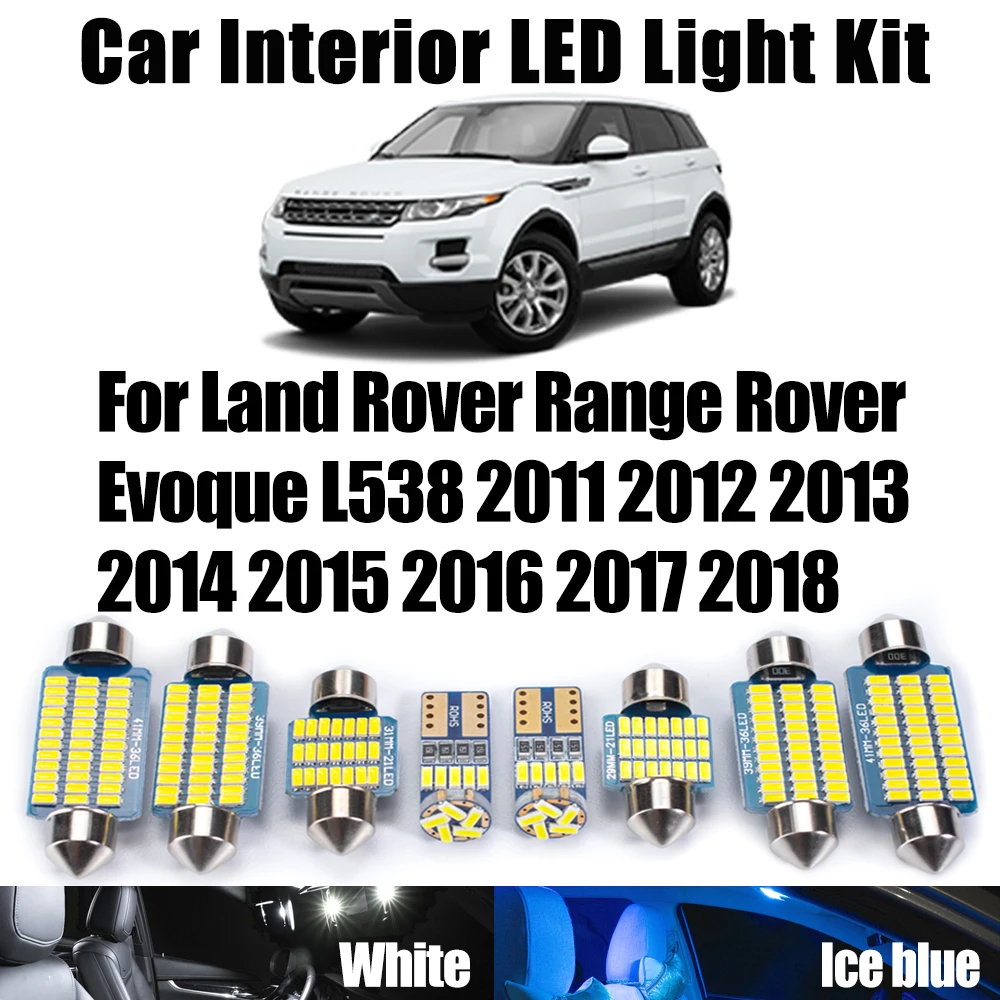 For Land Rover Range Rover Evoque L538 2011- 2015 2016 2017 2018 LED interior Map Dome Vanity Mirror Light Kit Car Accessories