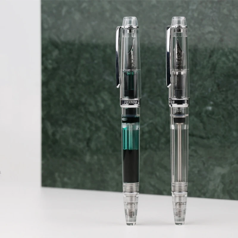 PENBBS 268 Harz Vakuum Füllung Voll Transparent Brunnen Stift Iridium EF/F/M Nib Schreiben Geschenk Stift Büro lieferungen Schreibwaren