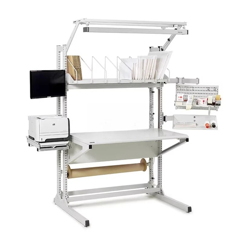 

Anti-static workbench Assembly table Assembly table Packing table with lamps, display screen rack, storage board