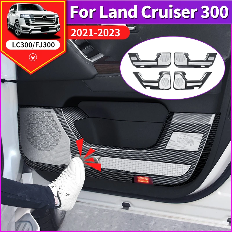 Car Door Protective Cover Speaker Cover For 2021 2022 2023 Toyota Land Cruiser 300 LC300 FJ300 Interior Upgraded Accessories