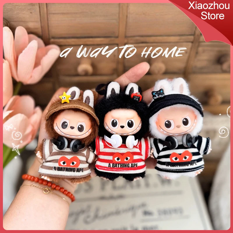

New Suitable For Labubu Clothing 4.0 Generation Secret Code In The Heart 10cm Mini Doll Clothes Hat Earphones Hairpin Suit