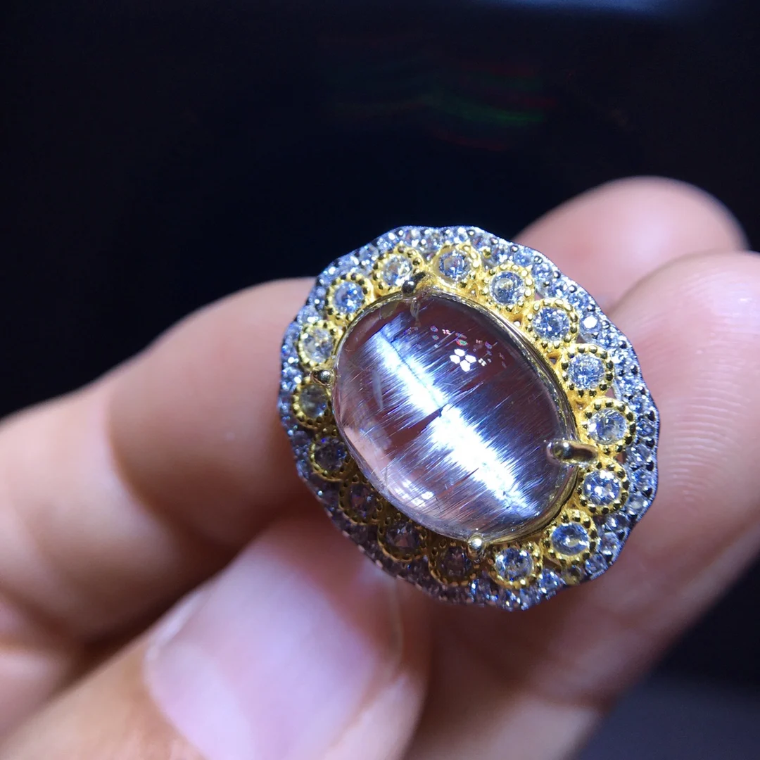 

Натуральное кольцо Brookite Platinum с рутилированным кварцем 12,7/9,8 м, стерлинговое серебро 925 пробы для женщин и мужчин, капля воды Lucky AAAAA