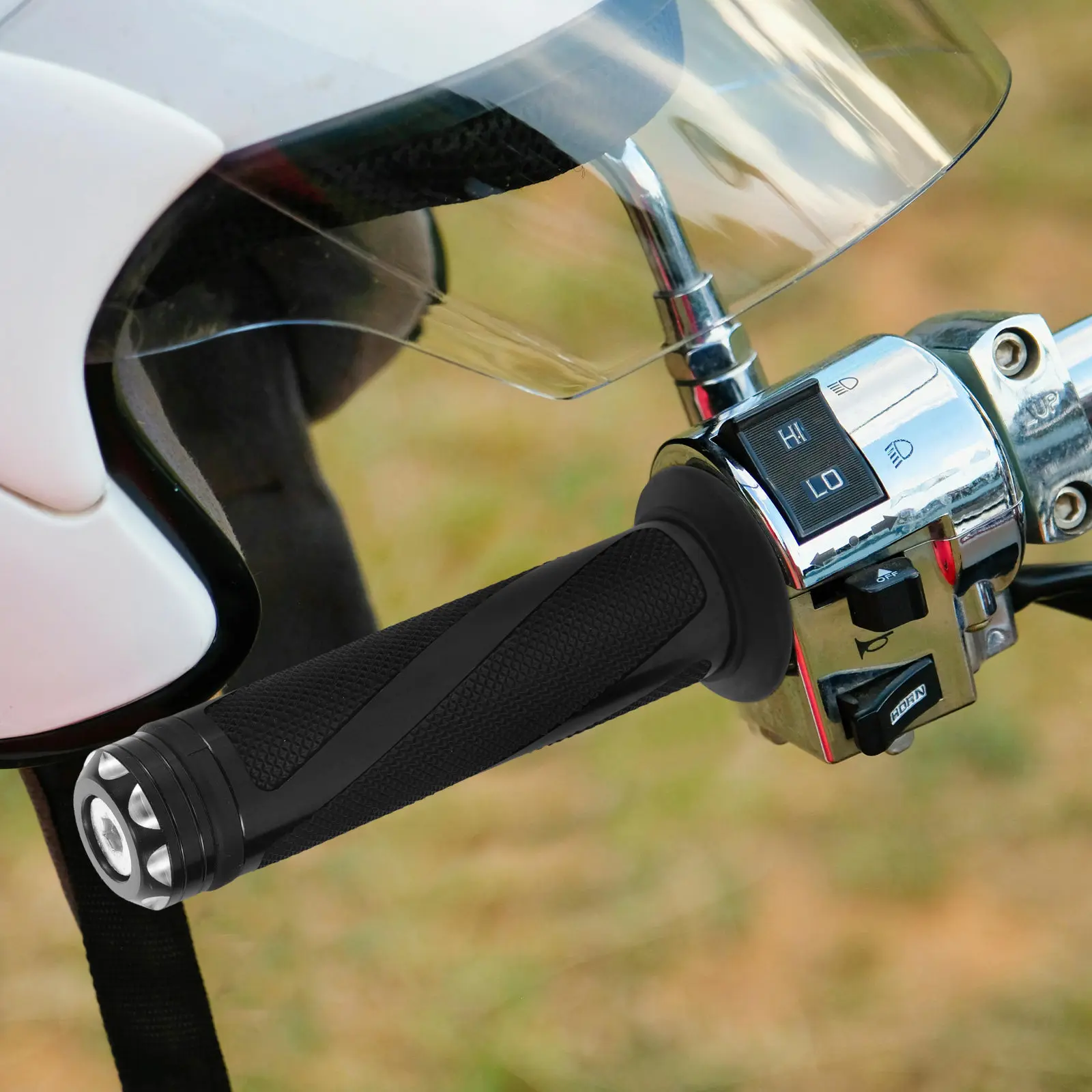 1Pair Motorcycle Handle Grips Ergonomic Design Slip-Resistant Texture for Long Rides Compatible with Most Bikes Handlebar Grip