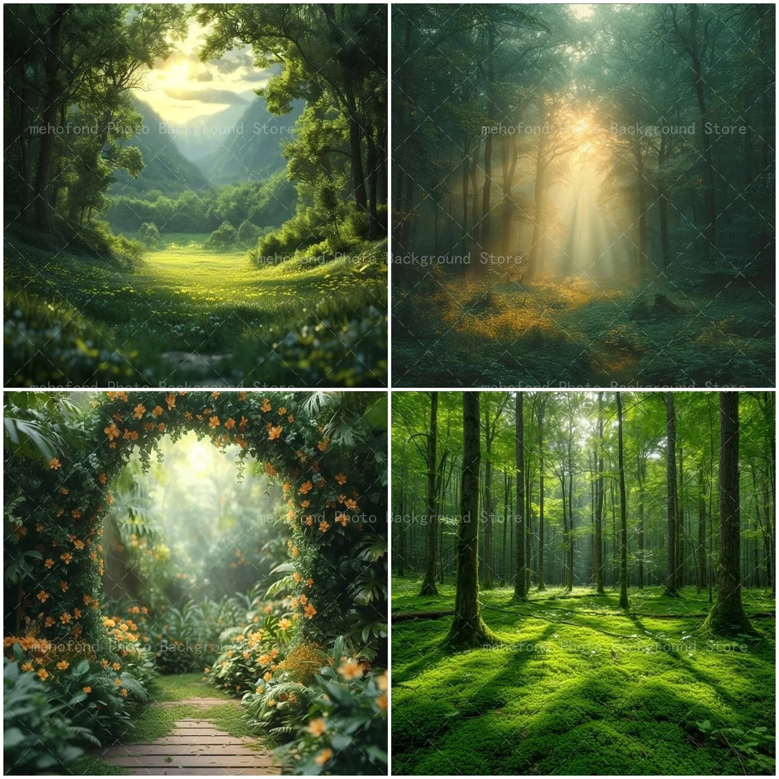 Mehofond Spring Forest Photography Background Green Sunshine Mountain Vitality Fresh Flowers Grass Decor Background Photozone