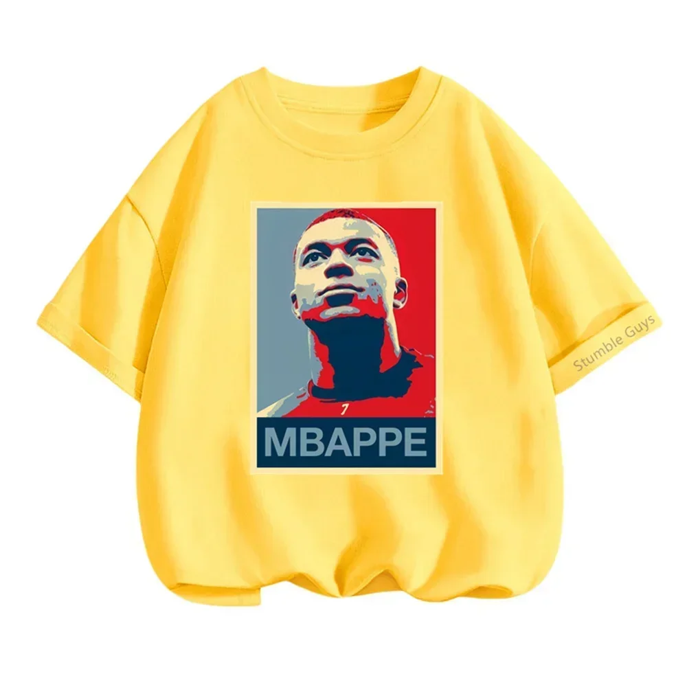 Mbappe Avatar Printed Children's Clothing Summer Children's Short-sleeved Sports Teen T-shirt Personalized Tops for Boys