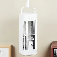 USB Portable Fan Air Cooler with Light Desktop Atomizing Air Conditioner Room Humidifier 1200mAh Long Time for Student