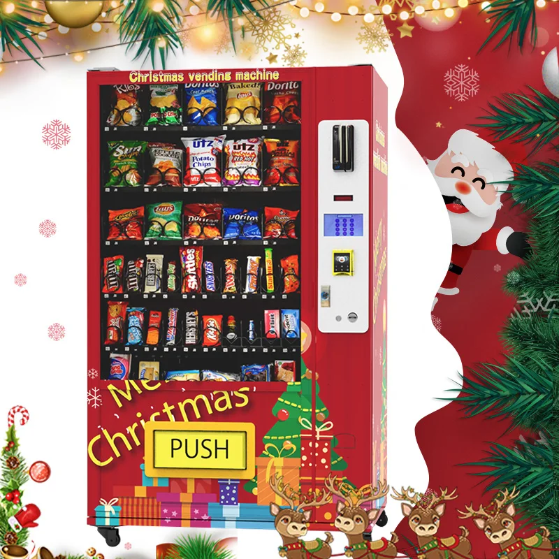 Customized Cloud SDK Outdoor Snack Vending Machine Christmas Sale 7 Inch Touch LCD Cooling Multi Payment ADA