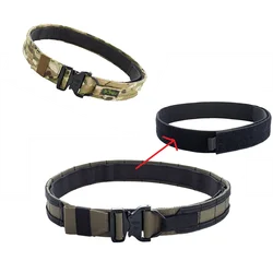 1.5 Inch Double Layer Fighter Belt Hunting Tactical CS Outdoor Molle Waist Belt New