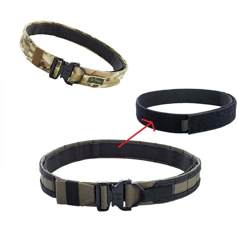 1.5 Inch Double Layer Fighter Belt Hunting Tactical CS Outdoor Molle Waist Belt New