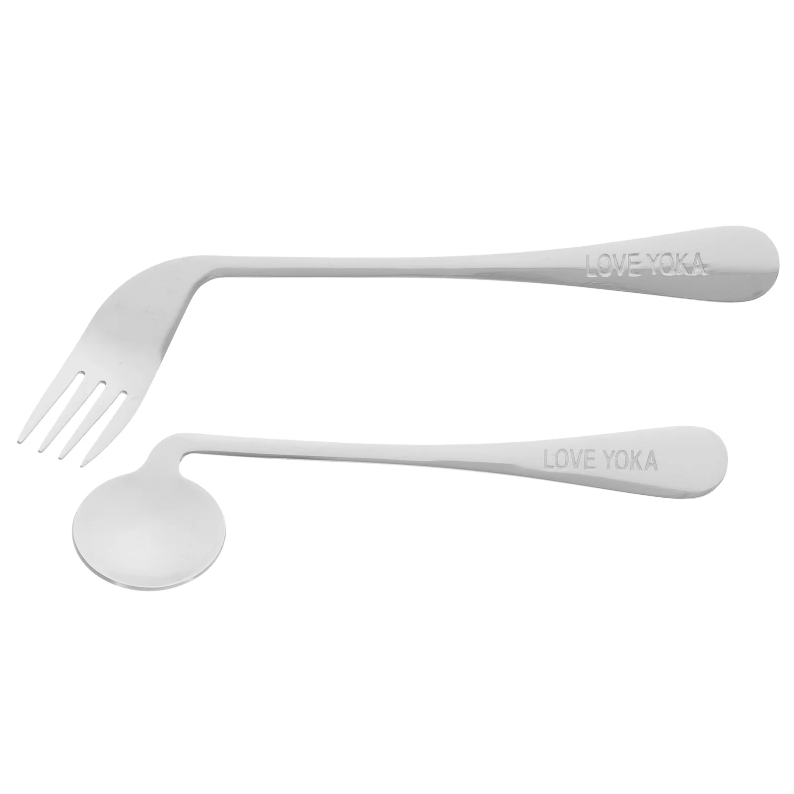 

Elbow Fork Spoon Metal Auxiliary Lightweight Curved Noodles Easy Use Baby Aid Eating Feeding Aldult Food