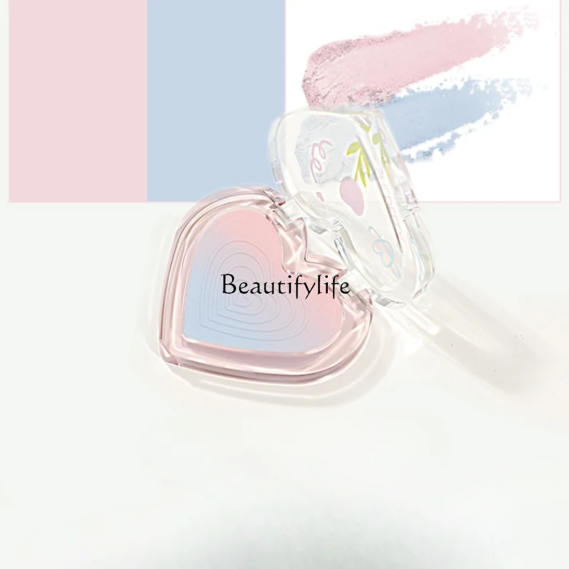 Heart Blush Gradient Gills, Blue Gills, Purple, Green, Beige, Matte, Rouge Contour Compact