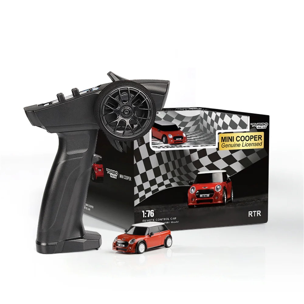 

Turbo Racing RTR 1/76 2.4G RWD Drift RC Car Mini Cooper F56 3 Door Hatch Sports Racing LED Light Full Proportional Vehicle Model