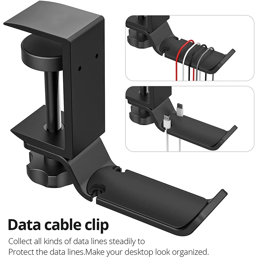 Soporte para auriculares 2 en 1, soporte para auriculares para juegos con portavasos, adecuado para la mayoría de auriculares y bebidas, organizador de escritorio