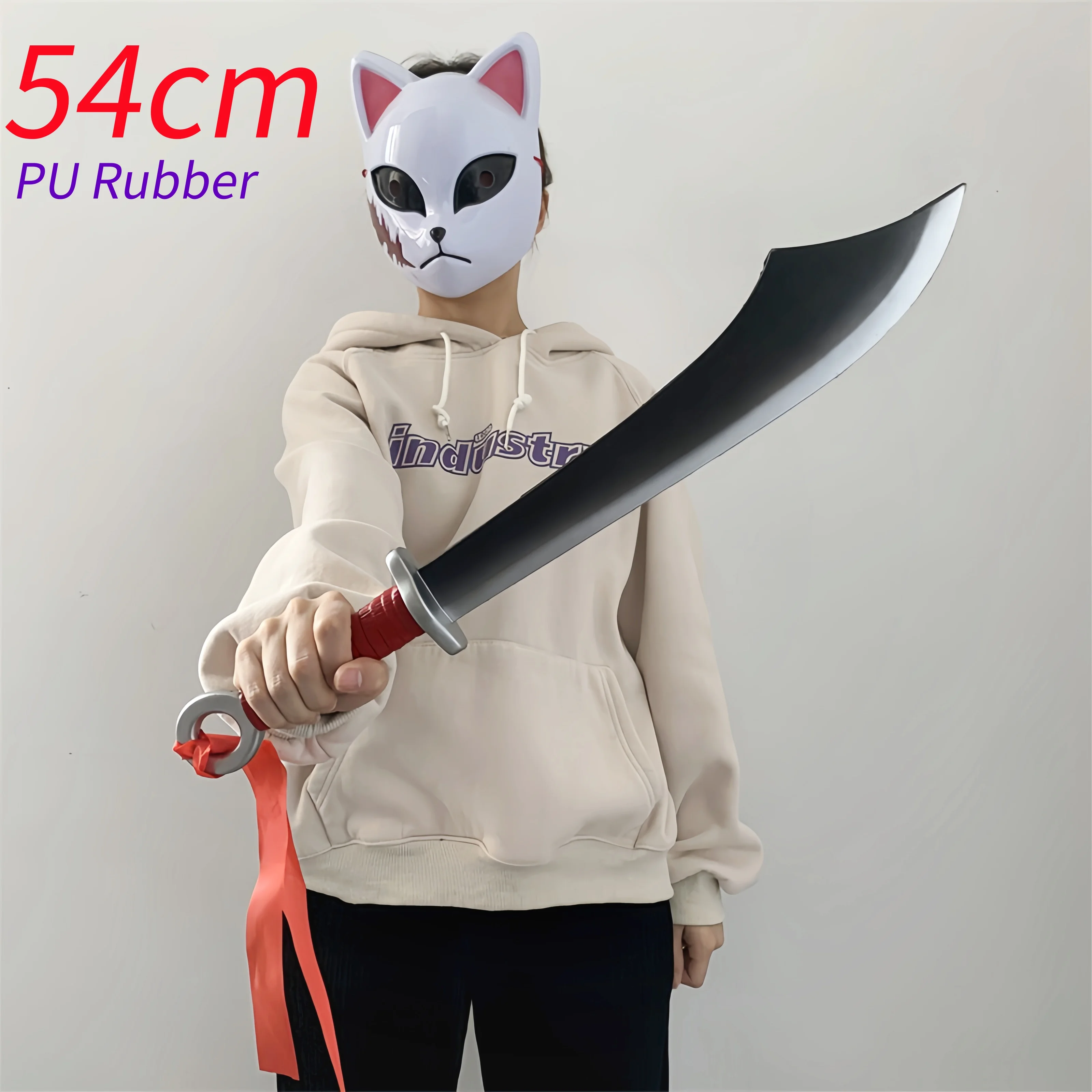Halloween Stage Performance Cosplay Sword Red Army Knife Thunder Knife Props Model Safety PU Rubber Weapons Model Toy