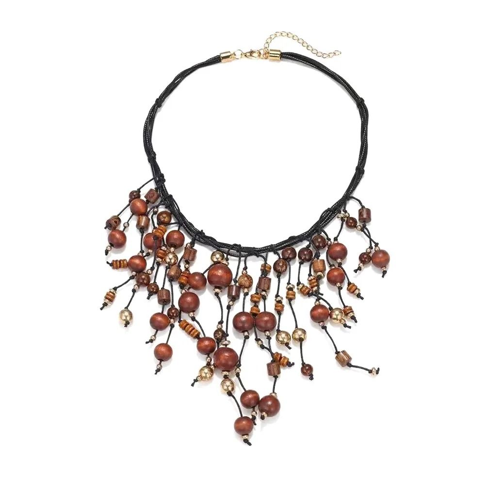 الإبداعية اليدوية مطرز الربط الذهب اللون الكرة قلادة شرابة قلادة