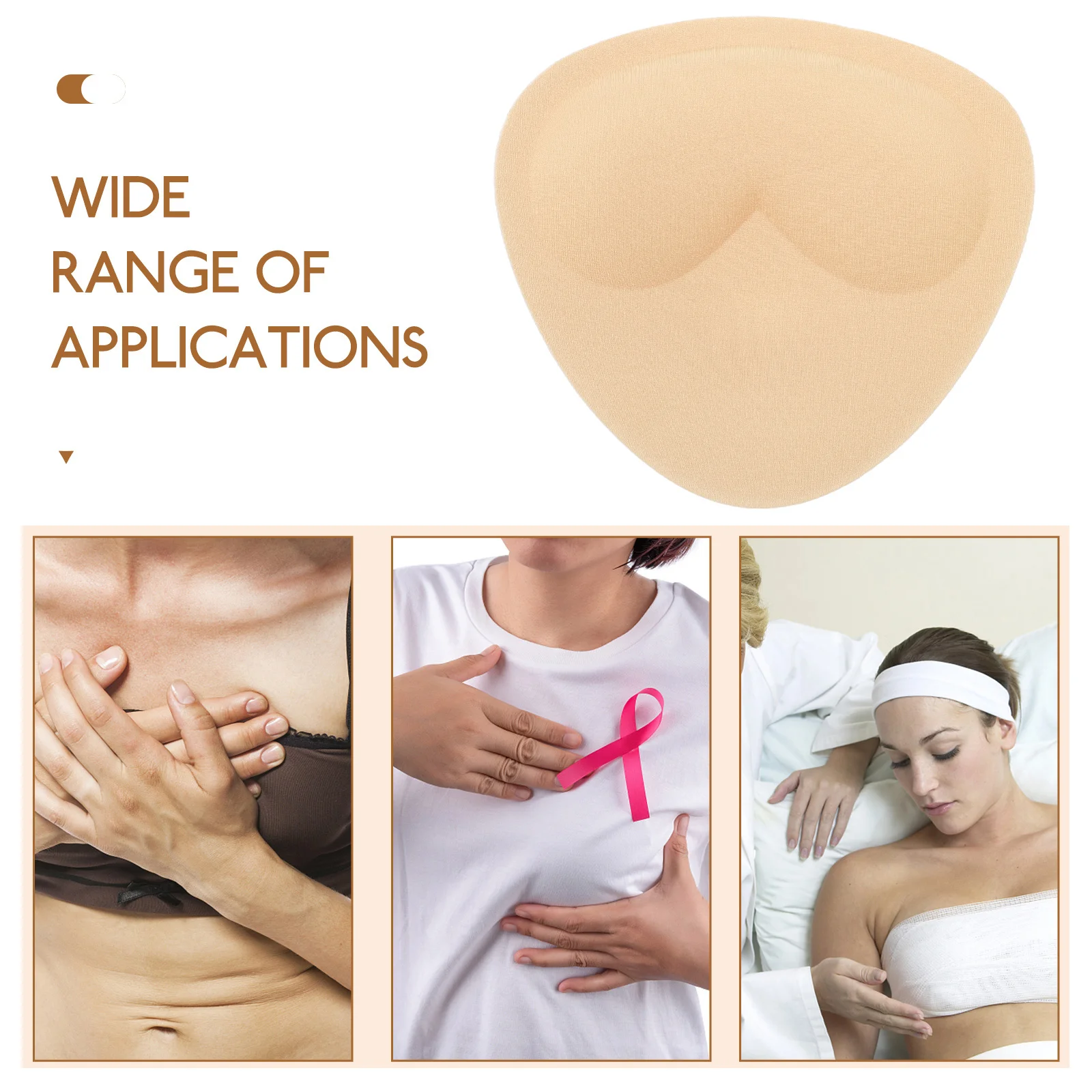 2 Pcs Bra Triangular Sponge Prosthetic Breast Miss Cotton Bras for Women Body Mastectomy Prosthesis Pads