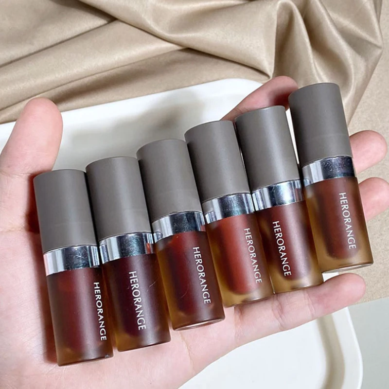 1Pc HERORANGE Glacier Mirror Water Glazed Lip Glaze Moisturizes And Moisturizes, Forming A Film That Is Not Easy To Fade