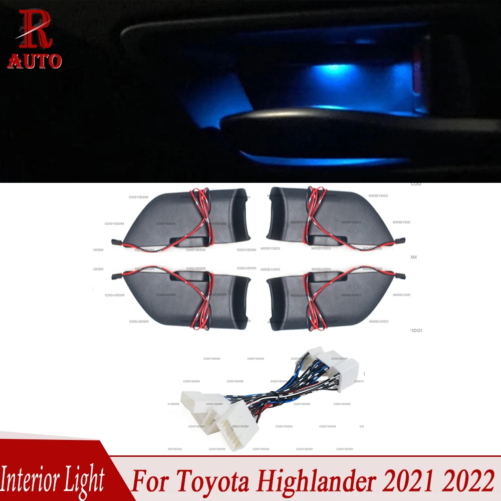 

R-AUTO Led Atmosphere Lamp Decoration light Interior Door Bowl Refitting Interior Handle For Toyota Highlander XU70 2020-2022