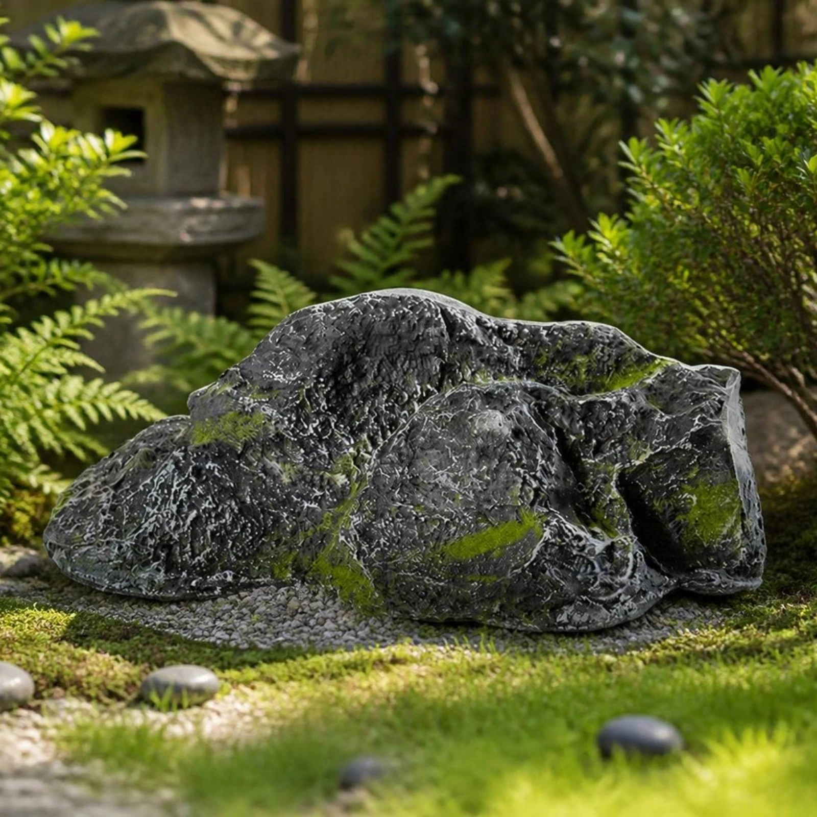 Artificial Rock Freestanding Faux Rock Simulated Stone Lightweight Fake Stone Waterproof for Courtyard, Pond