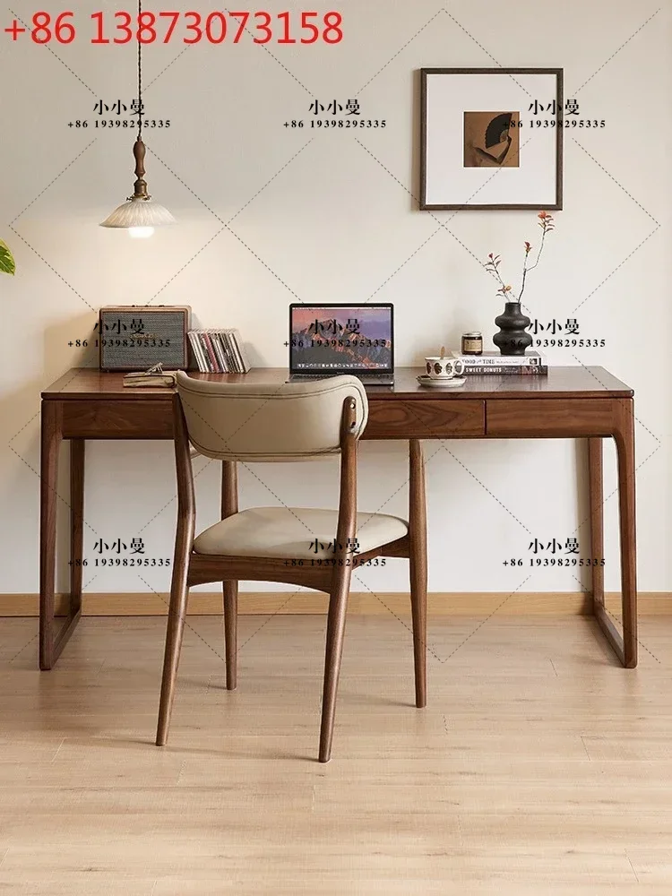 North American black walnut all solid wood desk Nordic simple rectangular writing table Home study table