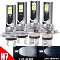 Universal H7/H4 LED Headlight Bulb Beam Kit 24W High Power COB Car Lights Headlamp 6500K Auto Headlight Bulbs Car Fog Light