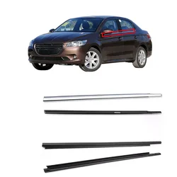 4 Pcs 9805767980 Black or Chrome Window Glass Rubber for Peugeot 301 2013-2017 Protect Weather Strip for Citroen Elysee 14-16