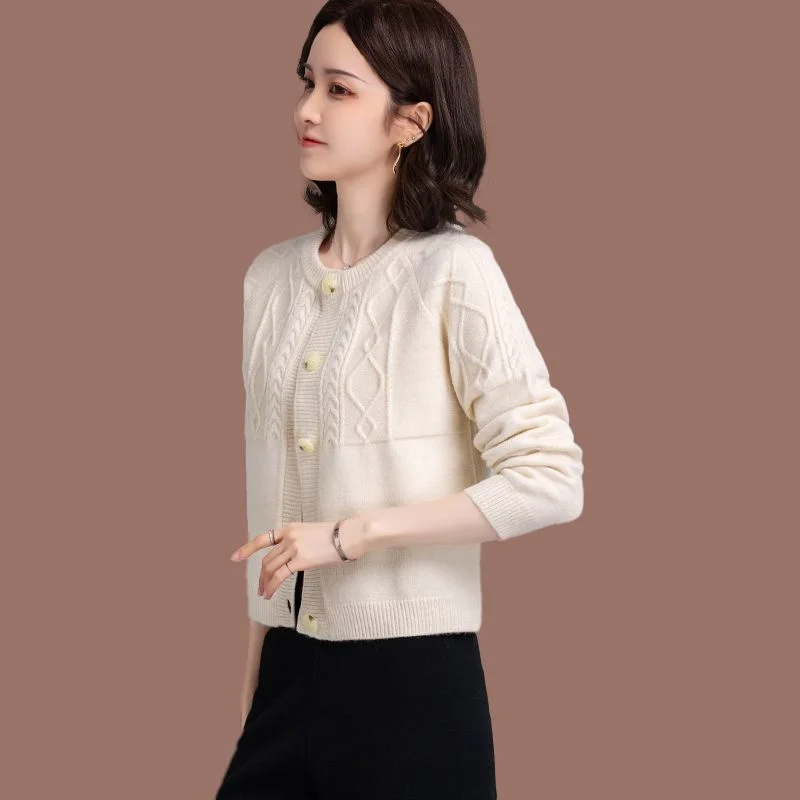 Autumn Winter Women Foreign Style Knitted Sweater New With High Waisted Small Knitted Cardigan Sweater  Matching Skirt, Jacket