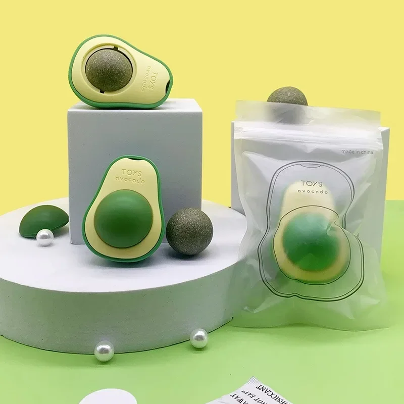 Avocado Shape Cat Toys Gatos Catnip Mint Interactive Ball Mascotas Pet Accessories Companion Bionic Fun Healthy Gut