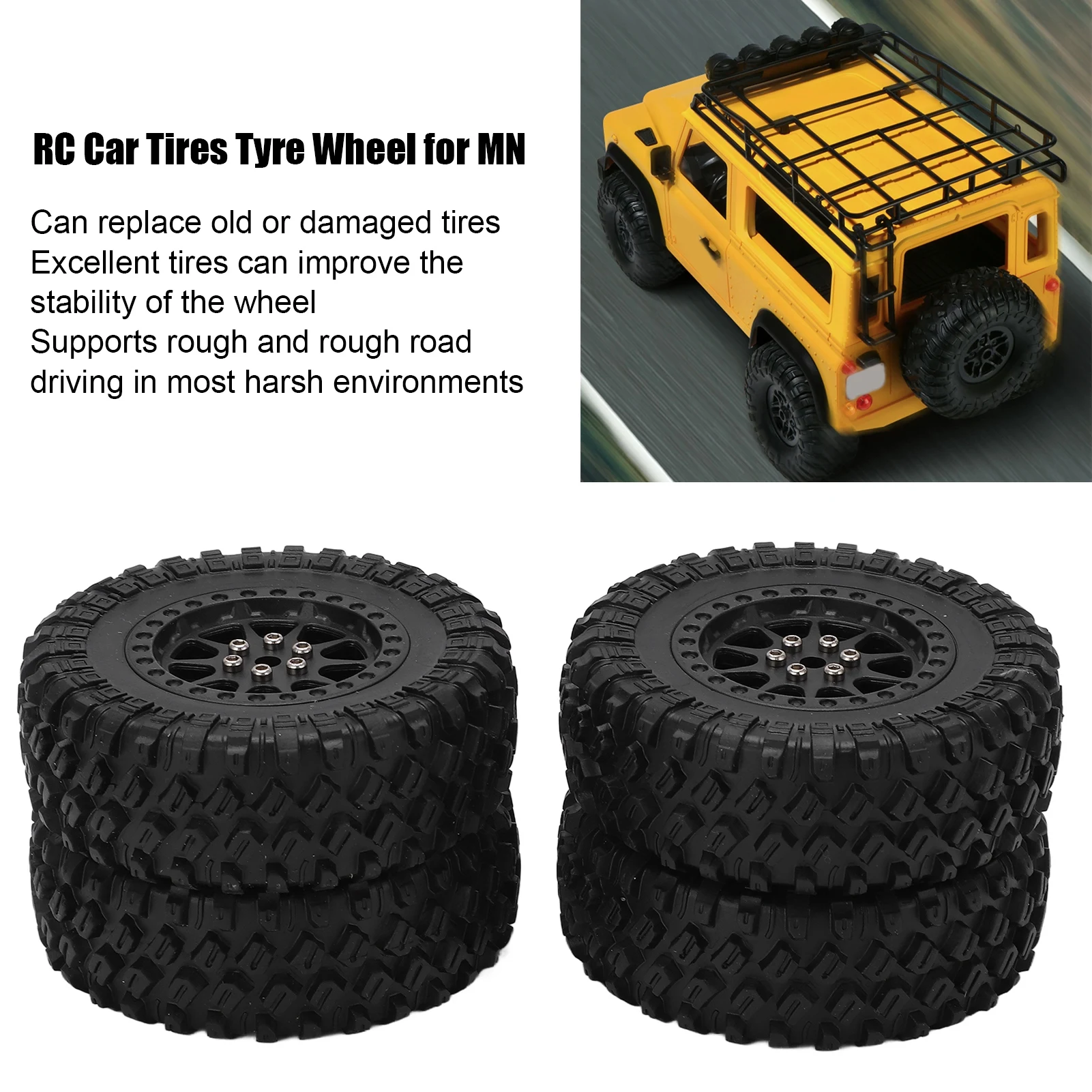 RC Car Tires Tyre Wheel for MN D90 D91 D99 D99S D86 RC Car Spare Upgrades Accessories RC Car Rubber Tires RC Car Tyre Wheel