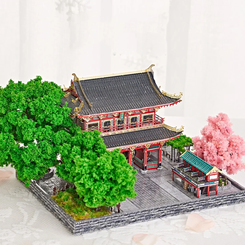 DIY 3D Metal Puzzle Sensoji Temple Casa Model Building Kits Japanese Architecture Jigsaw Puzzle for Friends Birthday Gifts