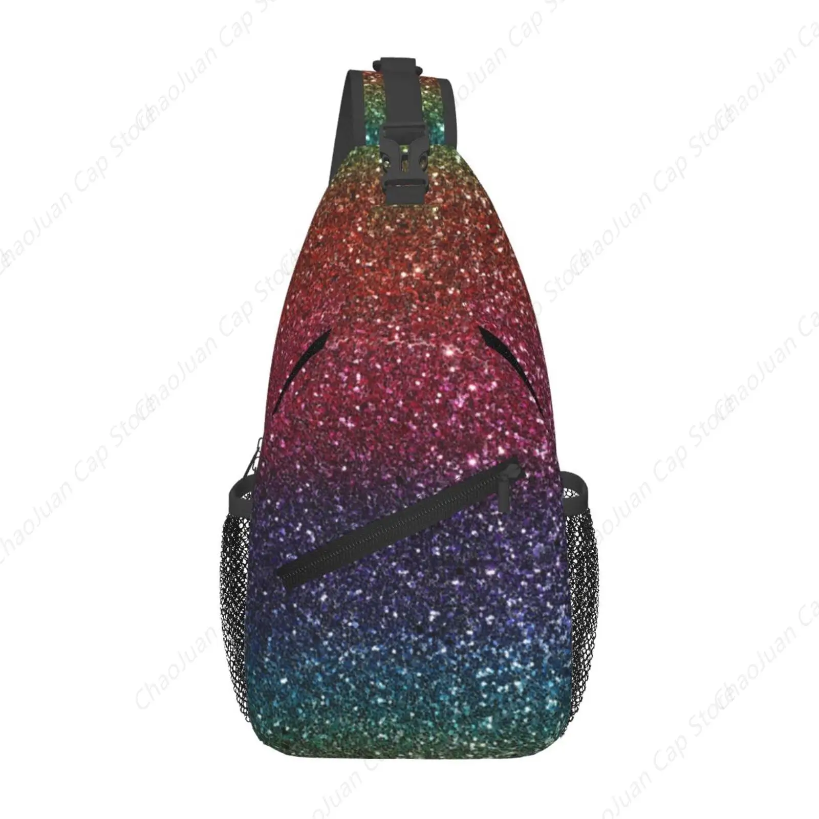 

Trendy Rainbow Glitter Bling Crossbody – Unisex Small Sling Bag | Lightweight with Adjustable Strap for Travel