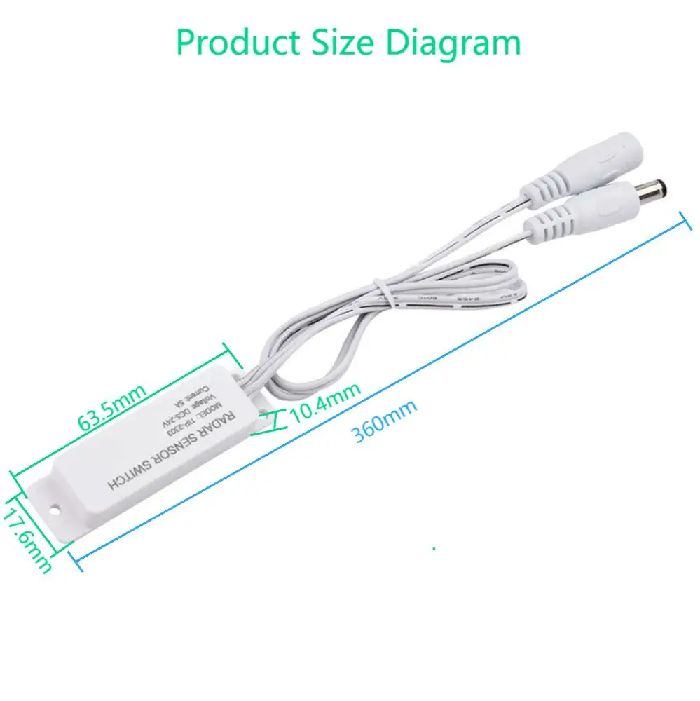 DC 5-24V 5.8G Sensore Radar A Microonde Interruttore Controller Interruttore di Induzione Del Corpo Umano per PWM LED Monocromatico Bar Light