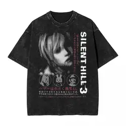 Silent Hill 3 T Shirt Hip Hop Washed Short Sleeve Harajuku T-Shirts Vintage Men Women Tops Streetwear Printed Tees