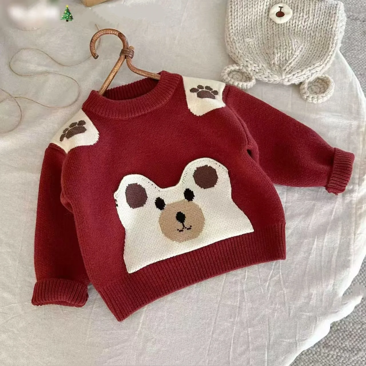 

Children's Sweater Autumn/Winter Thickened Girls' New Baby 2025 Cartoon Top Boys' Bottom Knitted Sweater