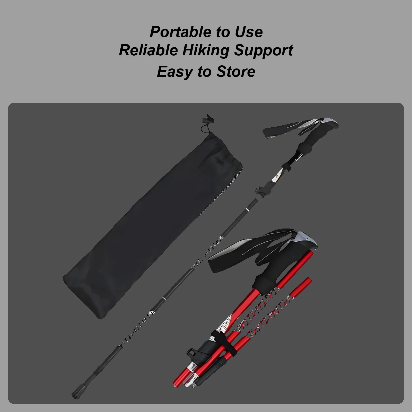 

Трекинговые палки для пеших прогулок, телескопические трости, регулируемая высота, система быстрой блокировки, легкая палка для женщин на открытом воздухе