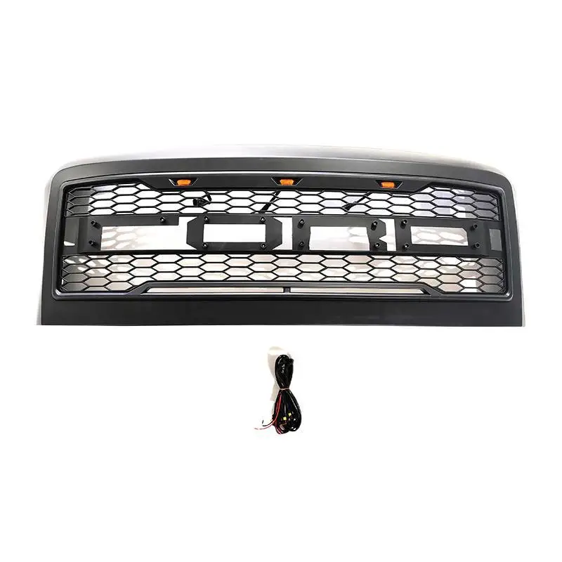 

Подходит для Ford F250–Raptor 08–10, средняя сетка FORD F250, светодиодная передняя решетка со световой тупой, черная средняя сетка