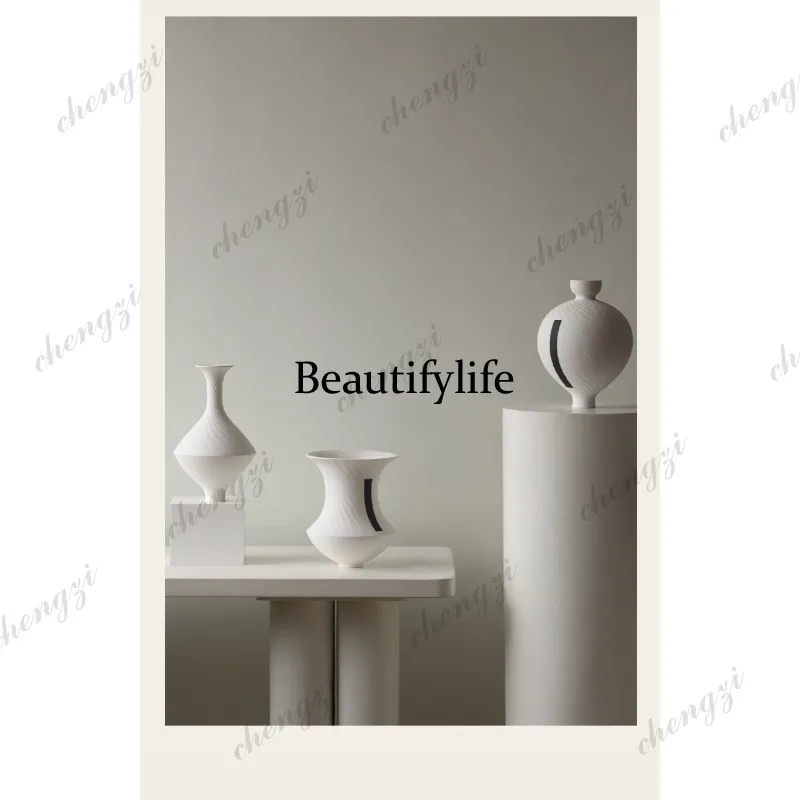 F181  Ceramic vase living room wine cabinet bookshelf sample decorative ornament modern simple art vase