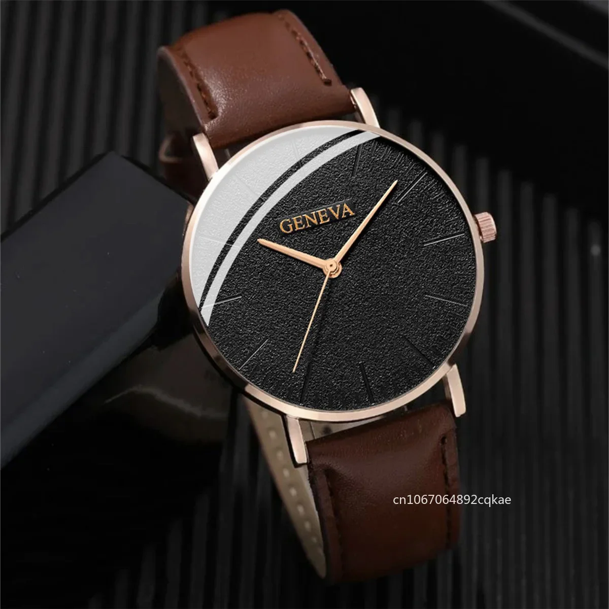 New Men Watch Luxury Bracelet Set Fashion Business Brown Leather Quartz Wrist Watches for Men Gift Set Relogio Masculino NO BOX