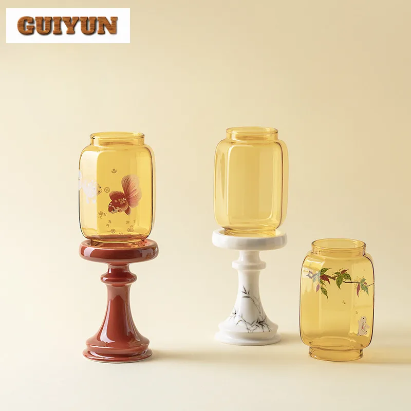 

Palace Museum Red Ming Qing Candle Holder Aesthetic Scented Aromatic Candles Candle Lights Teaset Centerpiece Equipment Gift