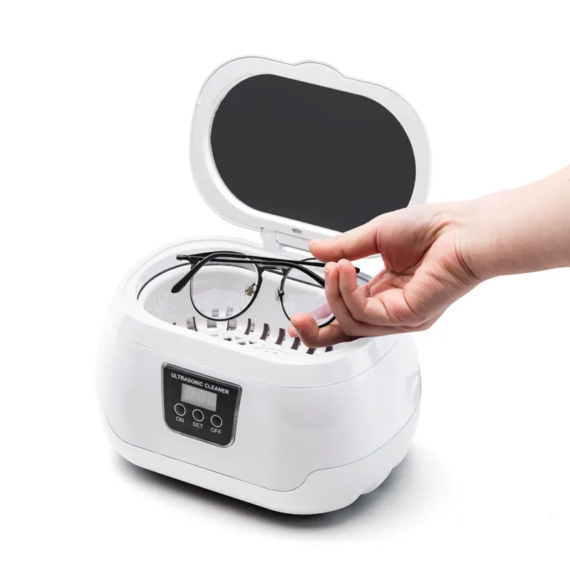 123Hot Small Household Cleaning Appliance Ultrasonic 600ml Portable Jewelry Cleaning Machine Ultrasonic Cleaner for Watch Glasse