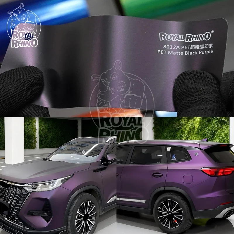 Car Wrap Vinyl Ultra Matte Black Purple Car Body Stickers Film Color Change for Vehicle Car Wrapping 1.52*18M