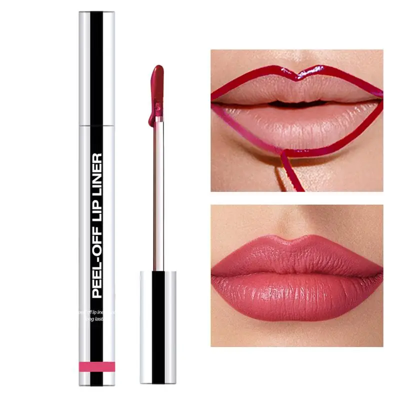 Crayon à lèvres imperméable Peel Off tatouage brillant à lèvres imperméable longue durée mat lèvres teinte brun Contour déchirures lèvres tache cosmétique