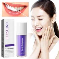 Purple Whitening Toothpaste Colour Corrector Teeth Cleaning Stain Dental Plaque Neutralizes Yellow Tones Fresh Breath Easy Smile