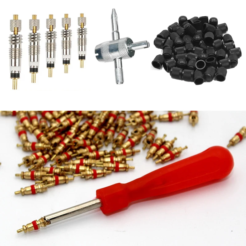 

100Pcs Detachable Presta Bicycle Valve Core Replacement Brass CNC FV MTB Road Bike Tire Tubes Service Parts Repair Tools