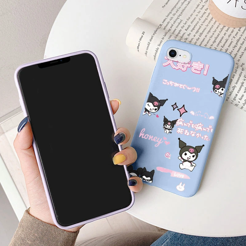 Dla iphone 7 8 Plus SE 2020 przypadku Kuromi Melody telefon pokrywa Anime Sanrio miękkiego silikonu Funda dla iphone SE2020 Capa Cute Cartoon