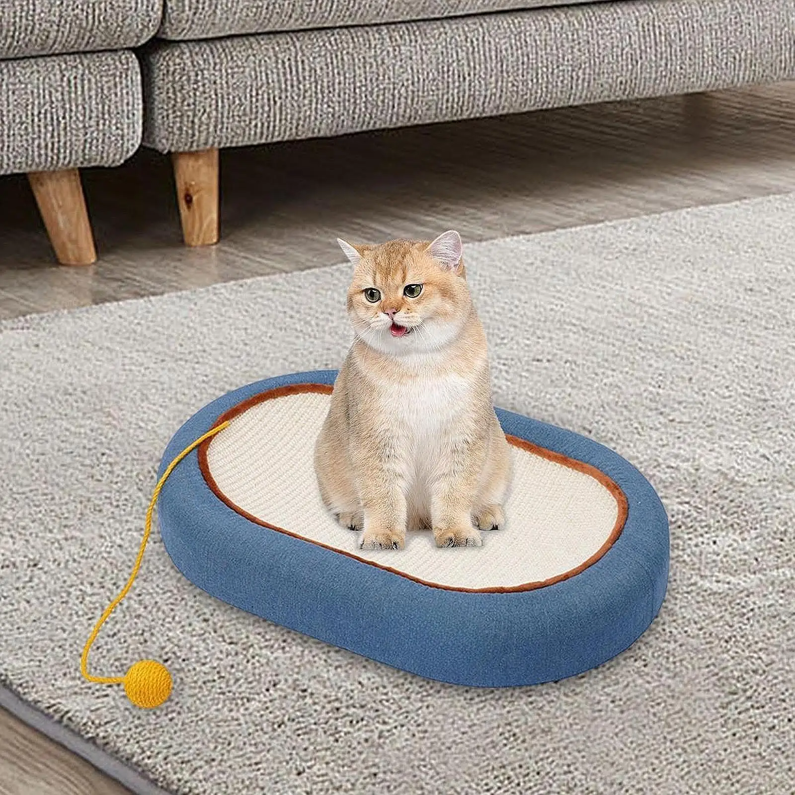 Cat Scratching Board Cat Furniture Interactive Play Sofa Protection Oval Scratching Pad Cat Lounge for Cat Pet Kitten